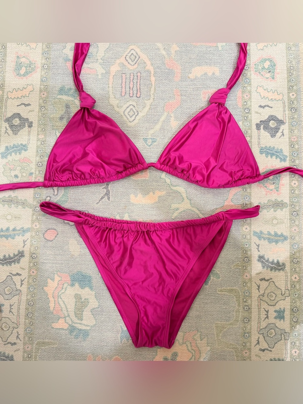 wild fable Fuchsia Triangle Bikini Set